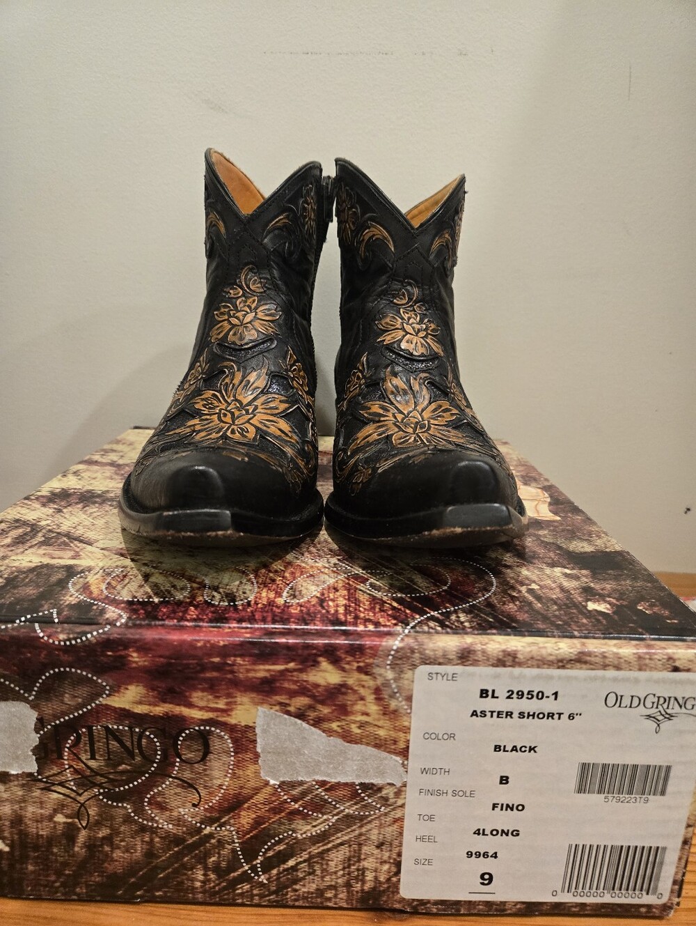 Old Gringo Aster Black Leather Tooled Boots